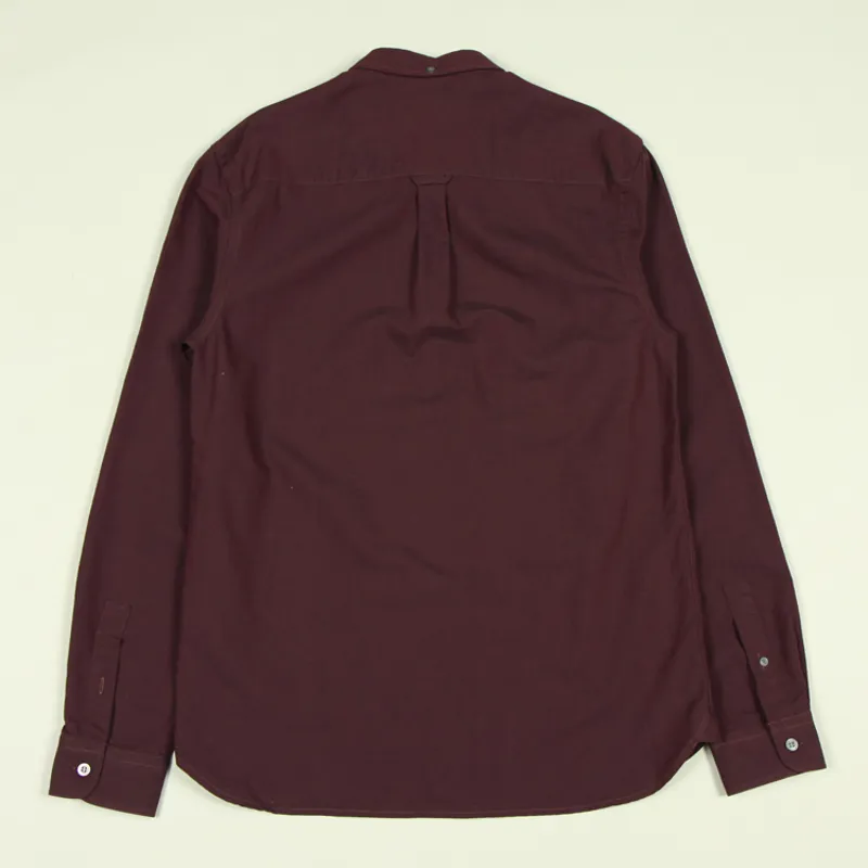 Lyle and Scott Light Weight Oxford Shirt - Glenshee Plum/Jet Black-2